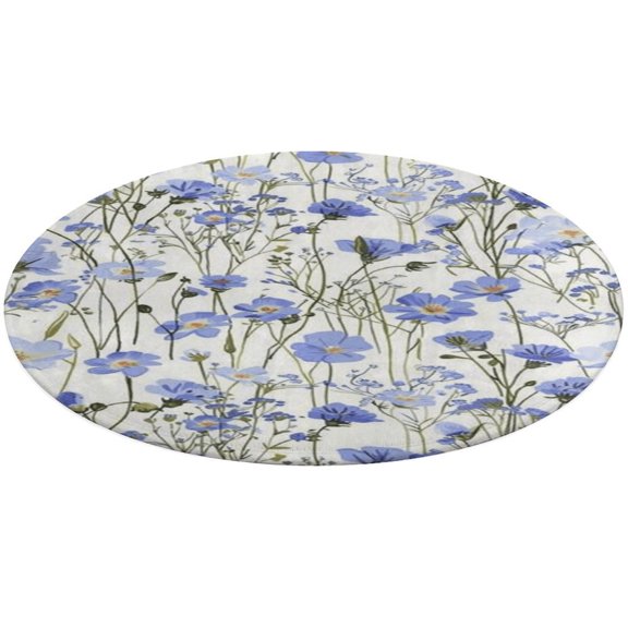 Floral Colorful Flower Round Rugs -Washable Non-Slip Small Round Area Rug Throw Soft Circle Rugs for Bedroom, Modern Print Indoor Carpet for Entryway Sofa Living Room