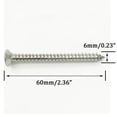 thumbnail image 6 of 6 x 60mm Screw, Flat Head, Phillips Slot, 304 Stainless Steel Self Tapping Wood Drywall Screws 25Pcs, 6 of 6