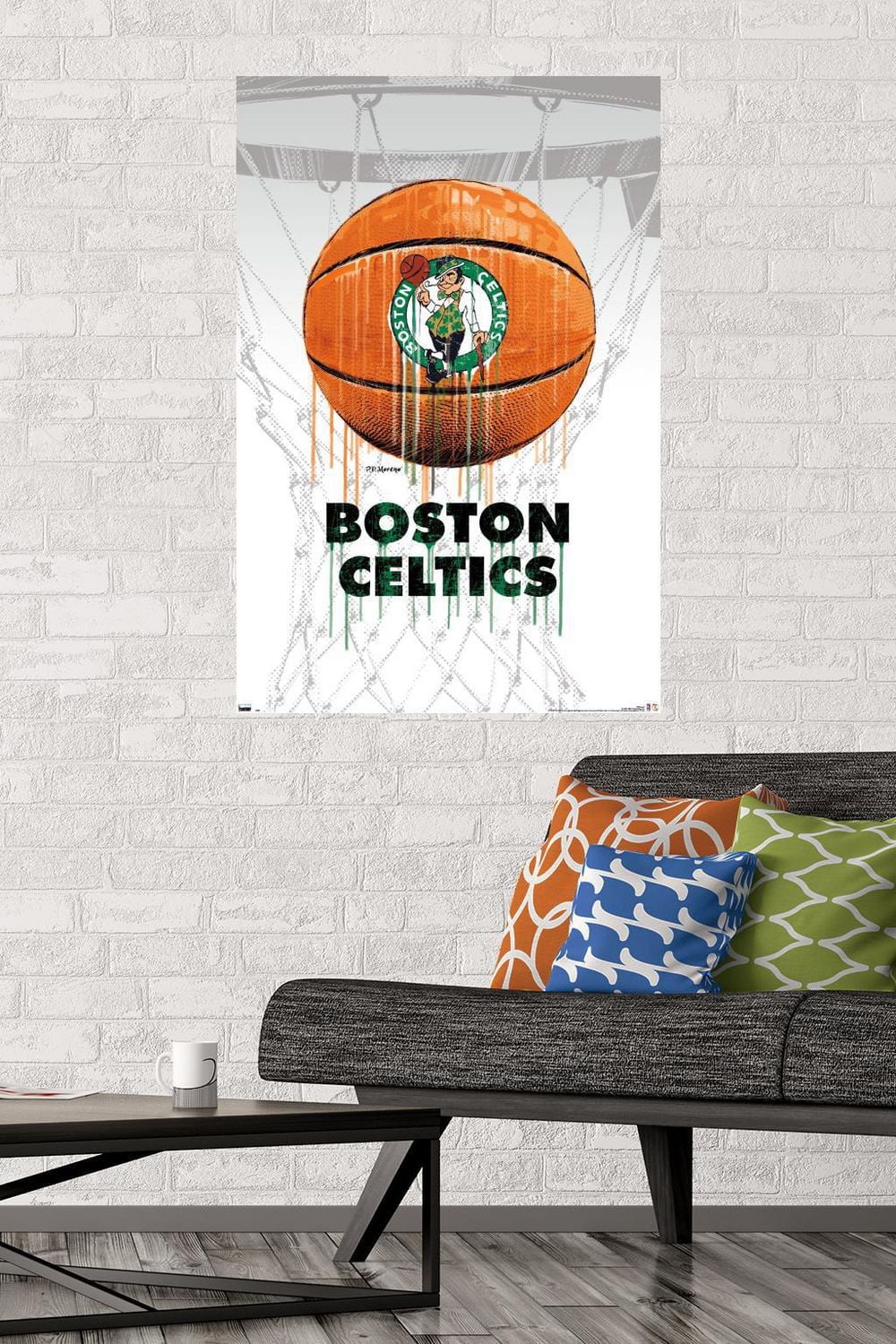 NBA Boston Celtics - Drip Ball 20 Wall Poster, 22.375" x 34" Framed