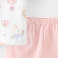 thumbnail image 5 of NIEWTR 2T 3T 4T Kids Pajamas Set for Girl Boy Short Sleeve Round Neck Tee + Stretchy Shorts Breathable Pajamas Gift Set Summer Loungewear(A-Pink,3-4 Years), 5 of 6