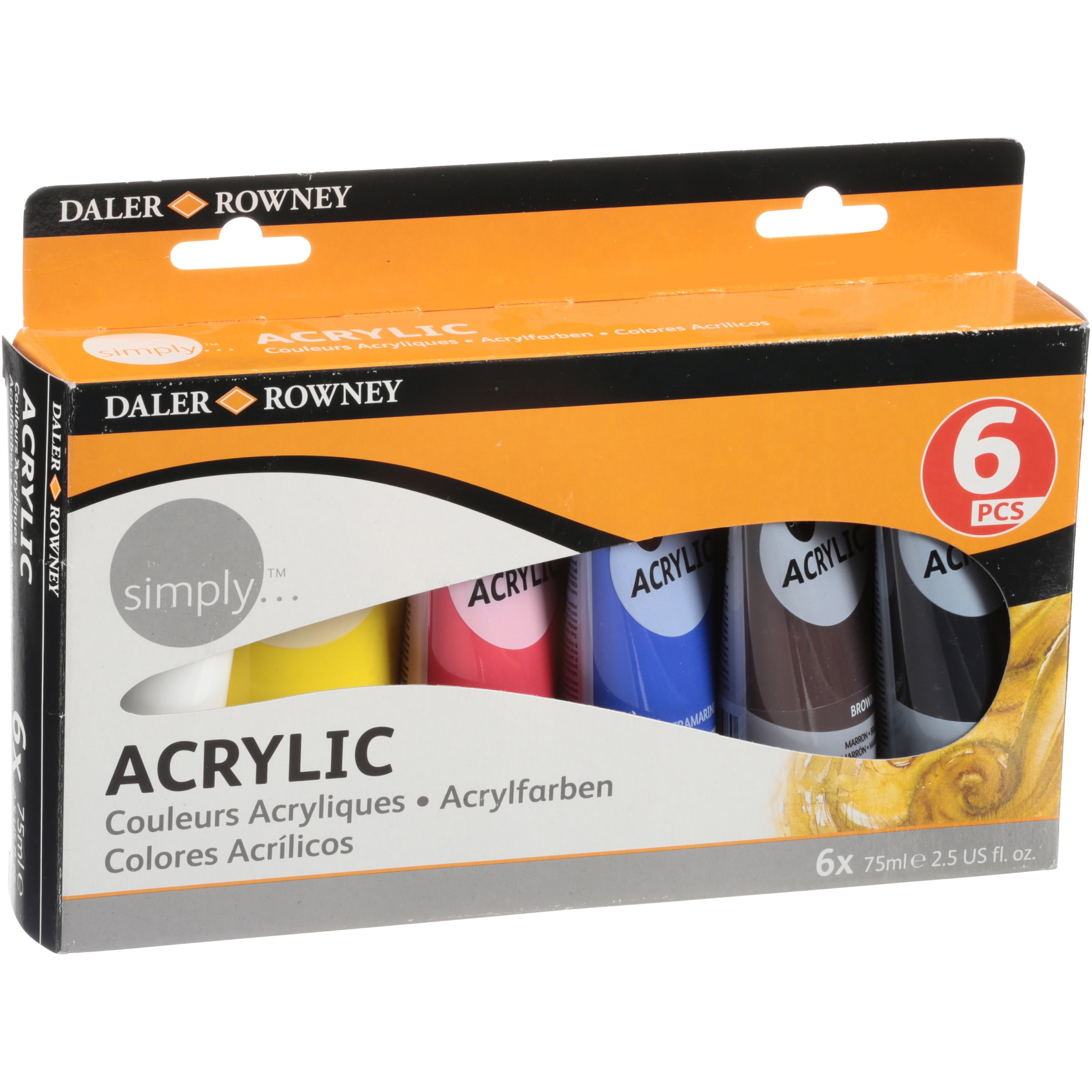 Daler-Rowney Simply Acrylic Paint Box, 6 Piece