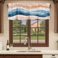 thumbnail image 6 of Blue Coastal Curtain Valances for Windows, Kitchen Valance Window Treatments Panel 2 Pack, Summer Beach Nautical Beige Oil Painted Rod Pocket Short Curtains for Bathroom Bedroom 42 x 12 Inch, 6 of 8