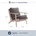 thumbnail image 2 of BELLEZE Maximus Accent Chair Wood Frame Linen Arm Chair, Dark Grey, 2 of 7