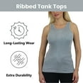 thumbnail image 2 of 3-Pack Women's Regular Fit Cotton Blend Ribbed Tank Tops - Soft Breathable, Gym & Lounge Wear (M-2XL), 2 of 5