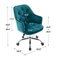 Velvet Desk Chairs, Modern Swivel Accent Vanity Chair with Wheels, Ergonomic Office Arm Chair