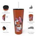 thumbnail image 7 of Zak Designs 25 oz Straw Tumbler Stainless Steel Disney Minnie Mouse Vacuum Insulated for Travel Drinks Hot Cold, 7 of 7