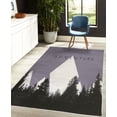 thumbnail image 4 of Adventure Decorative Rug, Forest Halftone Effect Hipster Typography Camping in Mountains, Quality Carpet for Bedroom Dorm and Living Room, 6 Sizes, Pale Eggplant, by Ambesonne, 4 of 4