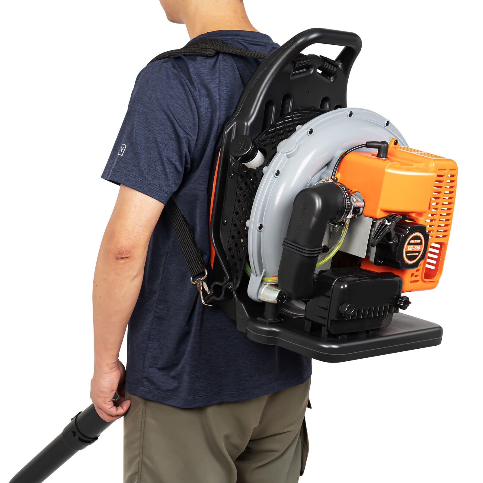 63CC 2-Stroke Leaf Blower,  6800r/min, Commercial Backpack Gas Powered Leaf Blower for Garden 2.7Kw