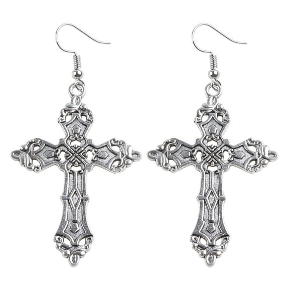 lanema Christian Cross Earrings Zinc Alloy Dangle Earrings for Women Hip-pop Religious Jesus Amulets Jewelry Ear Accessories