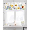 thumbnail image 2 of Colorful Floral Kitchen Valances for Windows Farmhouse Linen Window Valance Curtain for Living Room Window Treatment Botanical Pastoral Spring Flowers Valance Rod Pocket Topper Drape, 42 x 12 Inch, 2 of 6