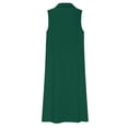 thumbnail image 6 of UPPADA Womens V Neck Tank Dress Button Down Summer Sundress Midi Sleeveless Dress Polos Collared Dress Casual Flowy Beach Dresses Mint Green,L, 6 of 6