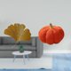 thumbnail image 2 of Adorno de pared de hojas de ginkgo, esculturas de almohada de calabaza de Halloween, esculturas de pared de hierro forjado, material de felpa, multius, 2 of 8