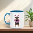 thumbnail image 2 of 4th of July Miniature Pinscher Celebrates Independence Day 11oz Accent Two-tone Mug Mini Pin Dog Lover Coffee Tea Cup - 12010, 2 of 5