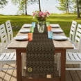 thumbnail image 4 of Table Runners 48 Inches Long Dress Scarves, Brown Golden Floral Farmhouse Kitchen/Dining Table Runner, Short Coffee Tablerunners, Modern Abstract Art Spring Flowers 13x48 Inch, 4 of 9