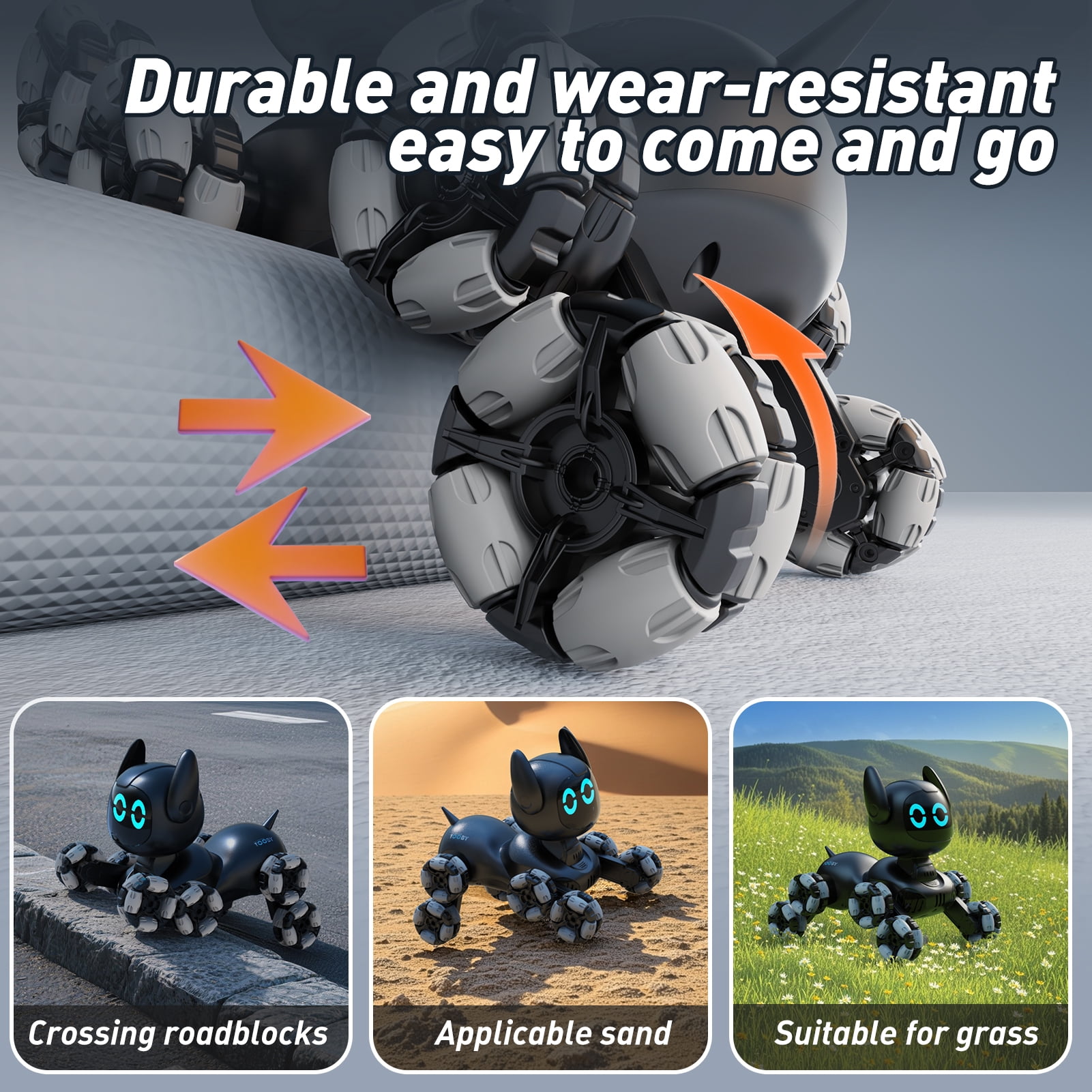 Jiakora Robot Dog Toys 8WD Remote Control Stunt RC Car with Light & Sound, Christmas Birthday Toys Gifts for 6 7 8 9 10 11 12 Year Old Boys Girls