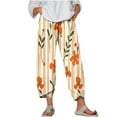 thumbnail image 1 of Pantalones de Mujer Traje Verano Cómodo de Moda Impreso Pantalones Recortados, Pantalones Elásticos Casuales, 1 of 5