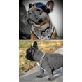 thumbnail image 4 of Collar de estrangulamiento para perro con cadena dorada, eslabón cubano sólido, resistente, resistente a las mordeduras, con hebilla de diseño segura y etiqueta de identificación en forma de B en blan, 4 of 5