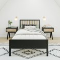 thumbnail image 2 of Max & Lily Scandinavian Twin Bed Frame, Solid Wood Platform Bed with Headboard, 2 of 6