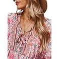 thumbnail image 3 of Mujer Boho Floral Casual Blusa Lady Baggy Jersey Túnica Camisa Casual Tallas grandes, 3 of 4