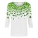 thumbnail image 5 of Ounisa St. Patrick's Day Sweatshirt for Women Clover Graphic T-Shirts Patty's Day Color 3/4 Sleeve Tee Tops, 5 of 5