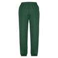 thumbnail image 5 of Girls Jogger Sweatpants, Cuffed Ankle with Drawstring Waist in Solid Color, Trendy Athleisure Pants for School, Sports, and Weekend Style.,Dark Green,160, 5 of 5