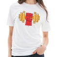 thumbnail image 3 of Big Size Iron Lift Unisex Ring Spun Combed Cotton Short Sleeve Deluxe Jersey T-Shirt - White XL, 3 of 4