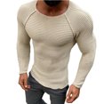 thumbnail image 4 of Suéter de hombre de color sólido con cuello redondo y manga larga ajustado de otoño e invierno de Europa y Estados Unidos, 4 of 6