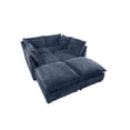 thumbnail image 3 of 130" Oversized Modular Sectional Sofa, Convertible U Shaped Couch with Movable Ottomans, 4-Seat Upholstered Comfy Couch Set for Living Room, Apartment, Blue, 3 of 9
