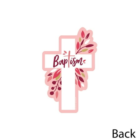 Big Dot of Happiness Baptism Pink Elegant Cross - Decorations DIY Girl Religious Party Essentials - Set of 20
