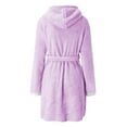 thumbnail image 5 of Clearance! robes for women terry cloth robes for women Women's Fall/winter Matching Hooded Pajamas Home Plush Thermal Bathrobe Nightgown Big sales Purple, 5 of 5