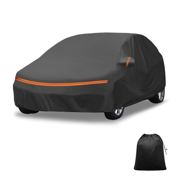 Unique Bargains Car Cover for Citroen C4 2004-2011 PEVA Spunlace Cotton Outdoor Full Car Cover All Weather Waterproof Windproof Sun Rain Snow Protection with Passenger Door Zipper Black