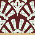 thumbnail image 2 of Ambesonne Art Deco Fabric by the Yard Upholstery, Lady Fan Motif Abstract, 3 Yards, Maroon and White, 2 of 5