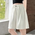 thumbnail image 5 of Girls Bermuda Shorts Elastic Waist Wide Leg Shorts Summer Lightweight Loose Fit Shorts with Pockets for 5-15 Years, 5 of 8
