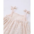thumbnail image 6 of 12 Months Baby Girls Dress 18 Months Girls Sleeveless Dress Flower Print Off-the-shoulder Toddler Girls Solid Color Summer Halter Dress Apricot, 6 of 8