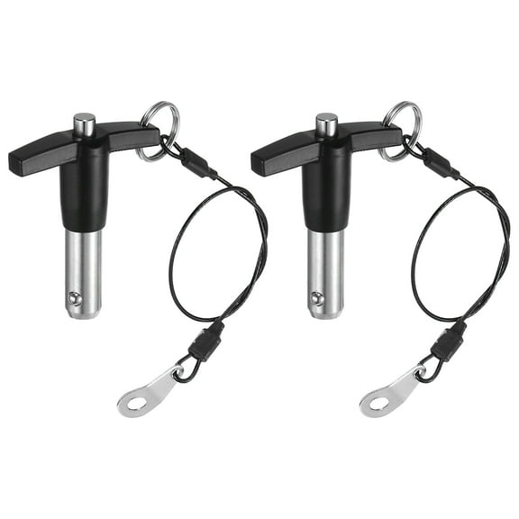 Uxcell 2Pack T Handle Lock Pins, 12mm x 20mm Usage Length Stainless Steel Push-Button Quick Release Pin