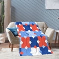 thumbnail image 4 of XMXT Flannel Warm Throw Blanket, Abstract Americana Geometric Bedroom Decor Blankets for Bed Couch Living Room, 50 x 70 inches, 4 of 9