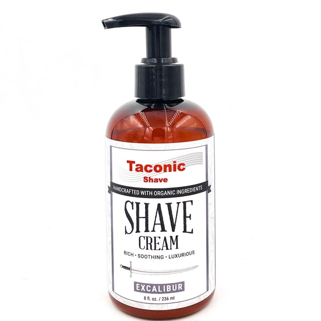 Taconic Shave Excalibur Shaving Cream, Pump Bottle, High Lather Forumla, 8 oz