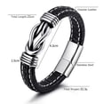 thumbnail image 2 of JO WISDOM Men's Stainless Steel Leather bracelet, bracelet, handcrafted by senior craftsmen, men's leather bracelet, 2 of 3