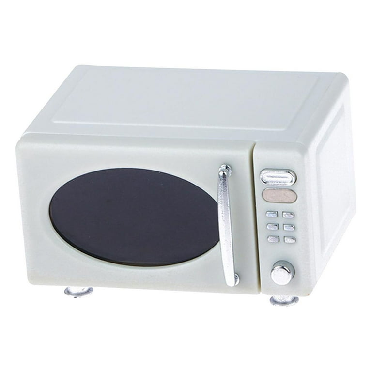 Dollhouse Oven Mini Microwave Role Play Simulation Kitchen Furniture Appliance 1/12 for Micro Landscape Birthday Accessories Gift Oranments White
