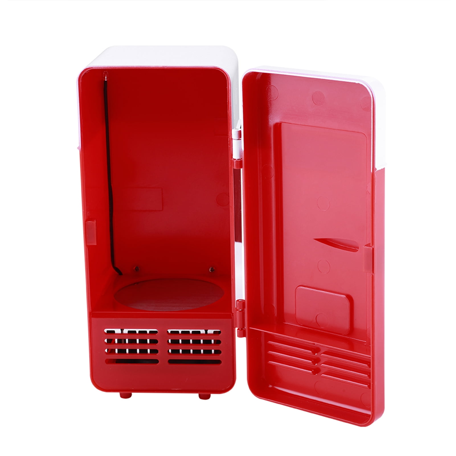 Mini USB Fridge,LED Compact Portable Skin Care Refrigerator USB Refrigerator Drinks Beverage Cans Refrigerator and Heater for Home, Office, Car and College Dorm Room[red]