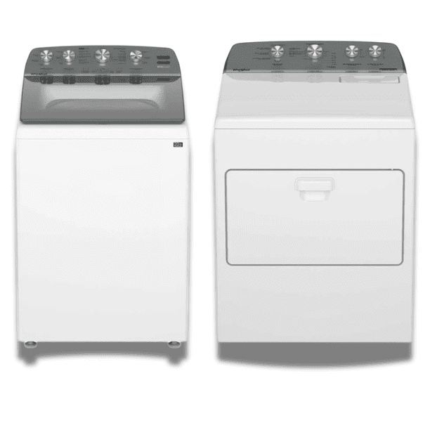COMBO WHIRLPOOL LAVADORA 8MWTW2054WRM XPERT DUAL AGITADOR 2 EN 1 20 KG +SECADORA 7MWGD22TLRW GAS 22 KG