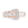thumbnail image 3 of AFFY White Cubic Zirconia Belt Buckle Fashion Ring In 14k Rose Gold Over Sterling Silver, Ring Size-4.5, 3 of 9