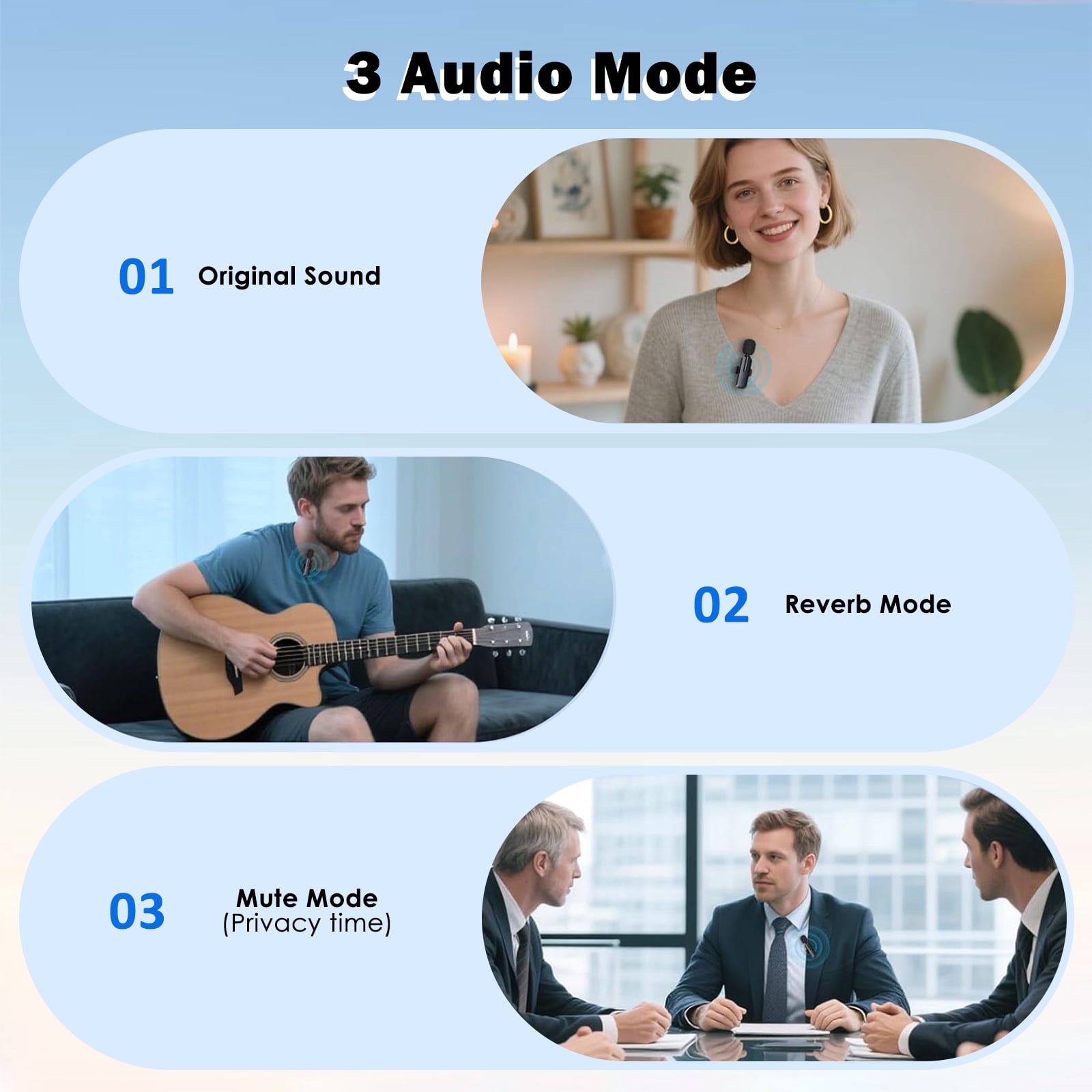 Wireless 2 Pack Clip-on Mini Microphone Compatible with iPhone iPad Android for Video Recording Tiktok Youtube Vlog Podcast, Black