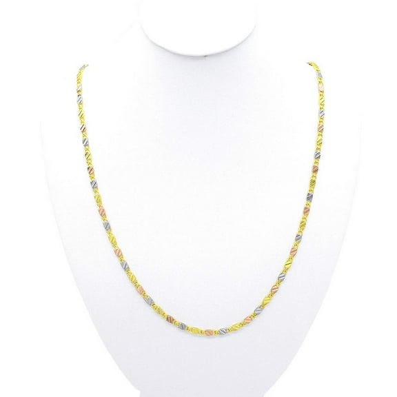 JoeytheJewelryNY 14k Layered Real Gold Filled tri colors chain necklace 24"