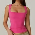 thumbnail image 2 of fatyb Women's Square Neck Tank Tops Sleeveless Slim Going out Tshirts 2025 Summer Casual Basic Tanks, 2 of 5
