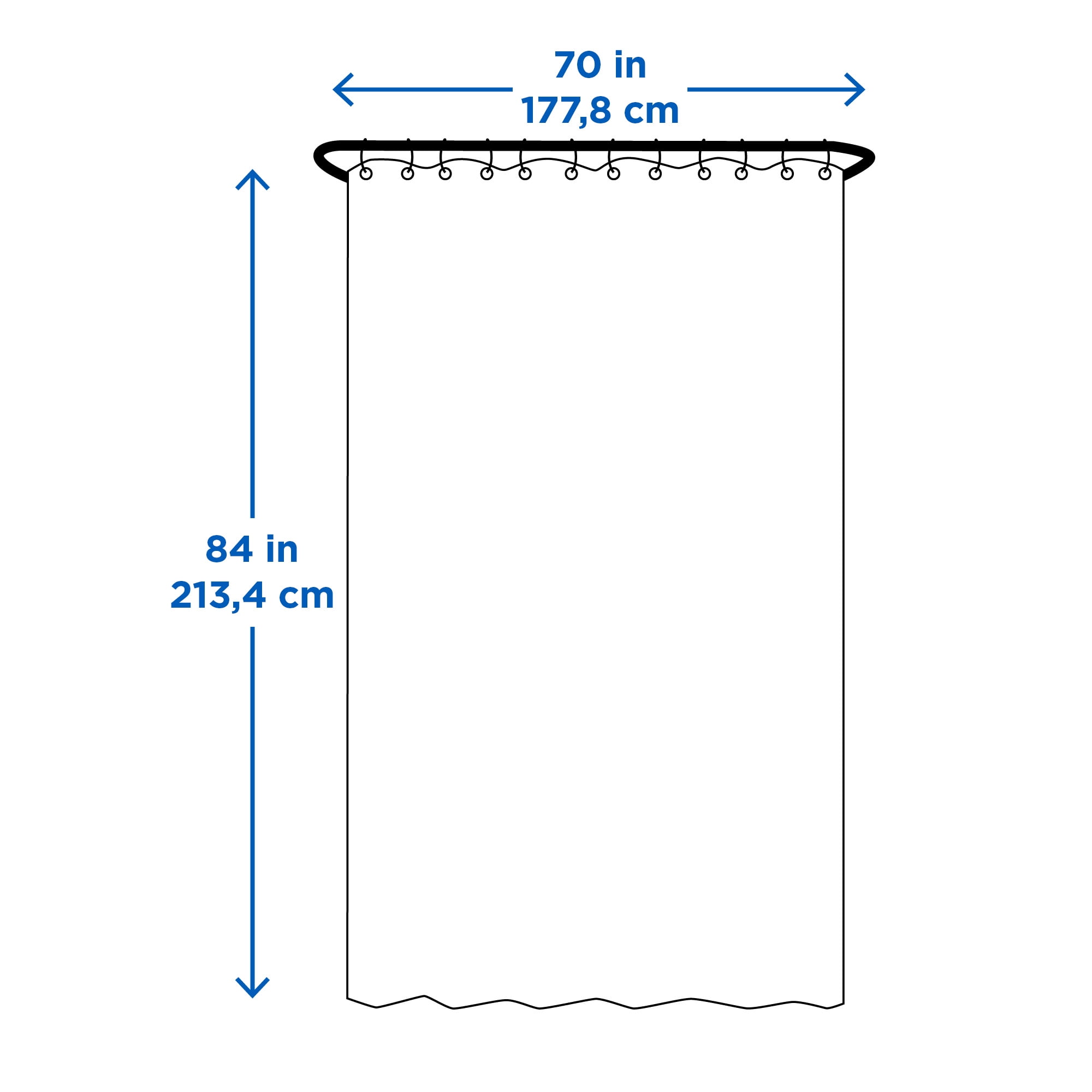 Doublure de rideau de douche en tissu 137 x 198 cm ou 178 x 213 cm