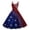 Dark Blue, variant on Women 4th of July Dresses 50s 60s Vintage Sleeveless Star and Stripe Print Cocktail Swing Dress Retro Patchwork Midi Evening Dress Dark Blue S