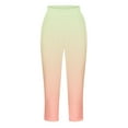 thumbnail image 4 of LIaqionyy Women Plus Size Capris Pants High Waisted Stretch Tight Casual Gradient Yoga Cropped Pants, 4 of 5