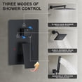 thumbnail image 6 of Shower System, Shower Faucet Set with 12-Inch Rain Showerhead and 2 in 1 Handheld Spray, Wall Mounted High-Pressure Showerhead Combo Set Included Valve and Trim, Matte Black, 6 of 6