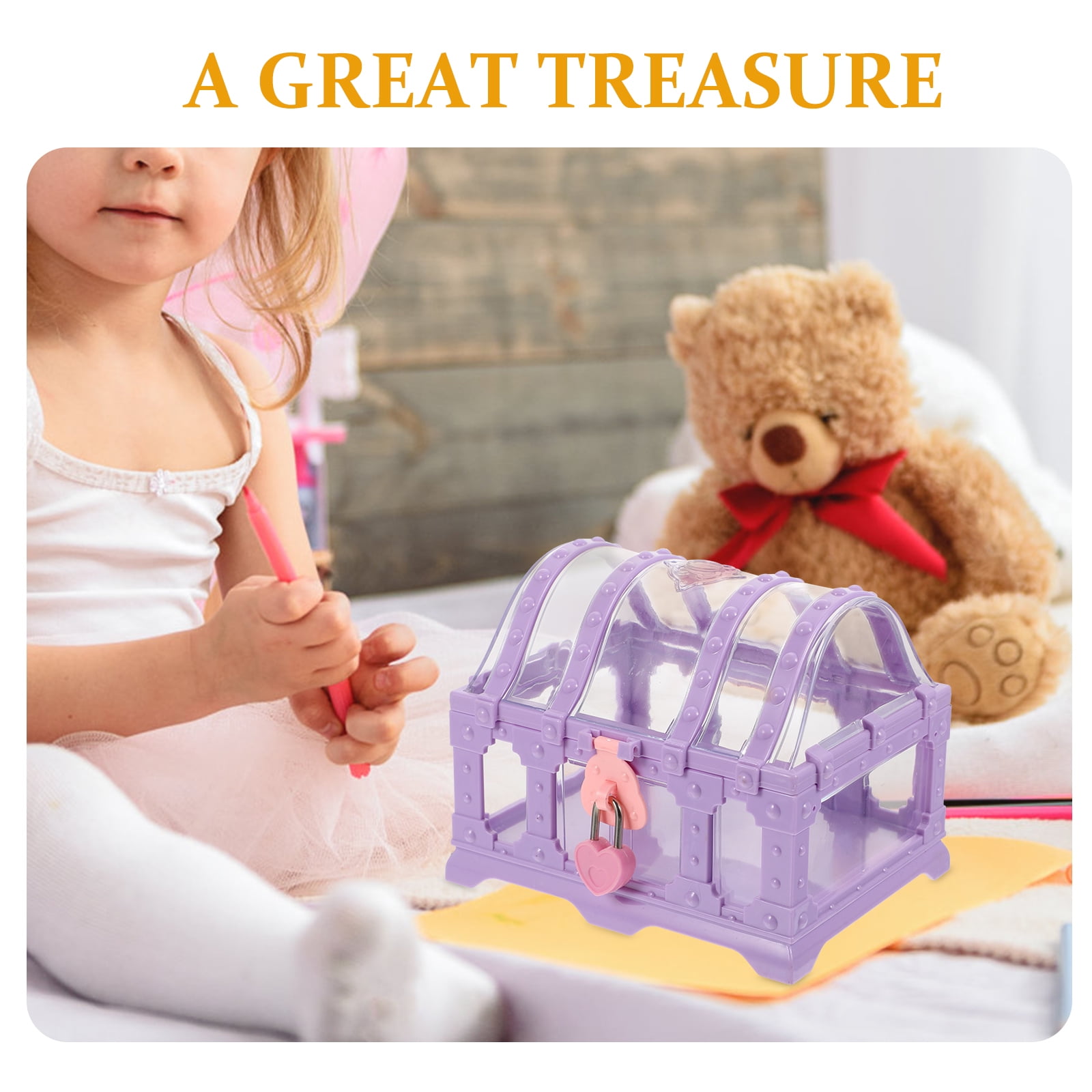 ZHAOYIQ Pirate Treasure Chest Toy with Lock for Jewelry